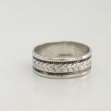 Vintage 925 Sterling Silver Braided Woven Arrow Southwest Band Ring Size 7