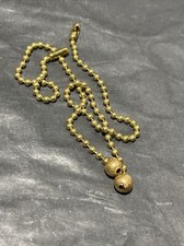 2 PCS Vintage Solid Brass 1/4  Ball with 8inch Brass Pull Chain -brass Connector