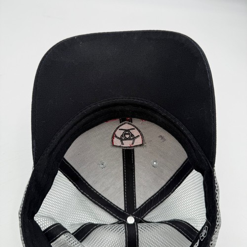 Cappello Ariat nero grigio rete strapback camionista berretto regolabile taglia unica ricamato - Foto 9 di 9