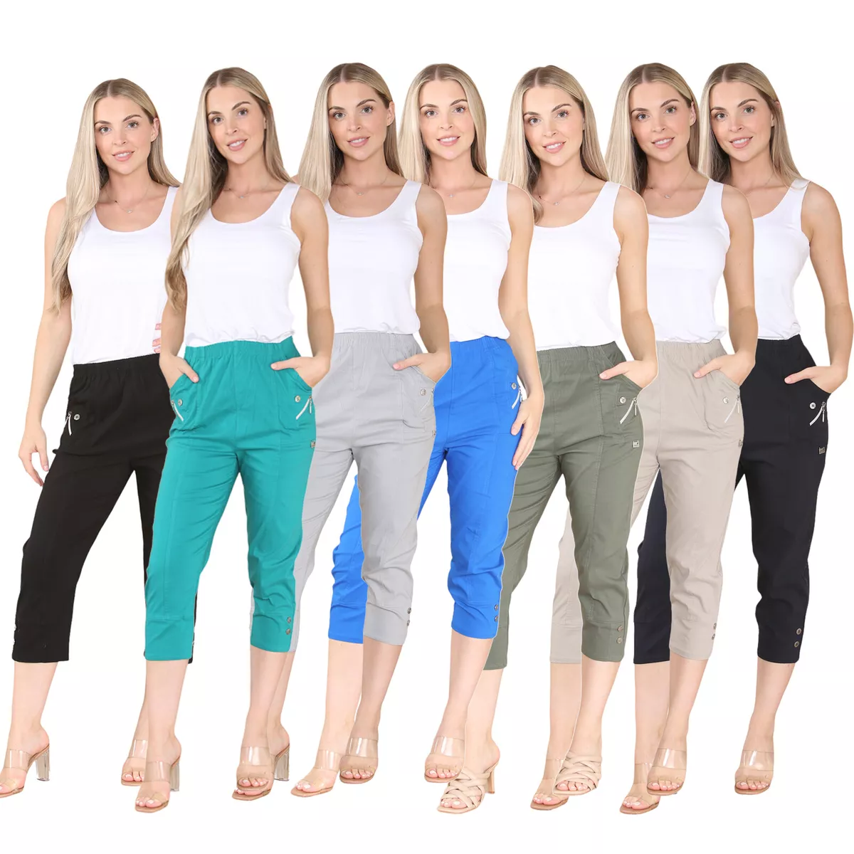 JINSHI Womens Cargo Hiking Capris Pants Casual 34 India  Ubuy