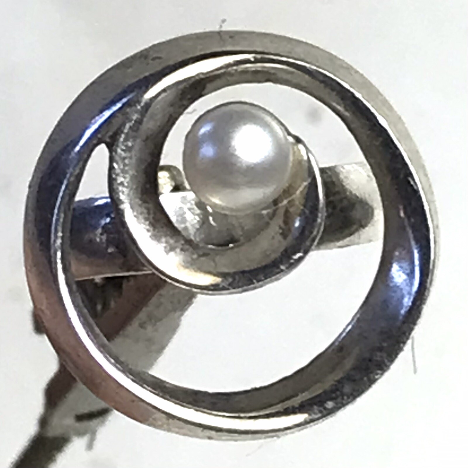 Superb solid silver tourbillon ring adorned with … - image 4