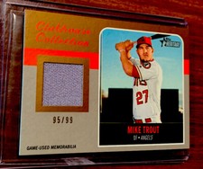 Mike Trout 2019 Topps Heritage Clubhouse Collection GOLD Relic #d / 99 # CCR-MT