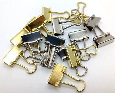 MARKENLOS Foldback Klammern 20x Briefklammer Büroklammer 19 mm Binder Clips Papier Klammer