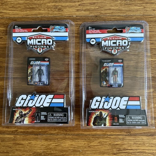 Action Micro Figures - GI Joe -  Snake Eyes & “Roadblock”  Machine Gunner NEW