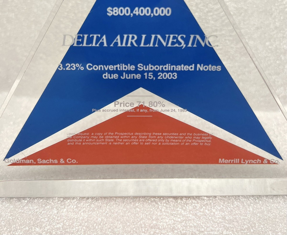 Delta Airlines, Goldman Sachs, Merrill Lynch Lucite Deal Toy