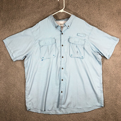 Red Head Shirt Mens 3XL XXXL Blue Short Sleeve Button Up Hiking Outdoor