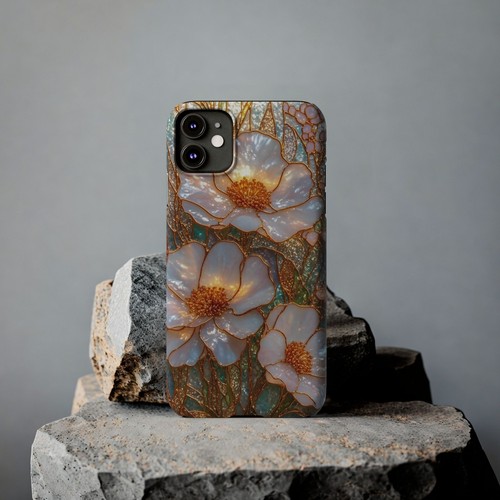 Floral Glas Slim Handyhülle, Floral Handyhülle, Elegante Blumenhülle, Künstlerisch - Bild 72 von 82