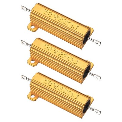 50W 22 Ohm Aluminum Shell Resistor, 3Pcs Aluminum Housing Resistor