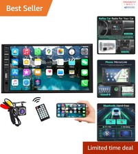 Double Din 7 Inch Car Radio MP5 Player with Bluetooth Backup Camera and Aux