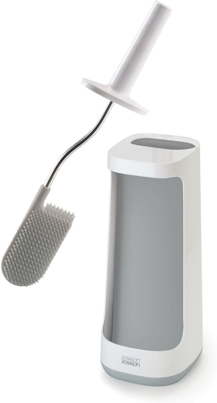 Brosse WC Joseph Joseph FlexPlus gris clair avec support de rangement intégré