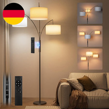 36W Bogenlampe Stehlampe Dimmbar Mit Weiß Stoffschirm, 3000LM Superhelle Stehlam