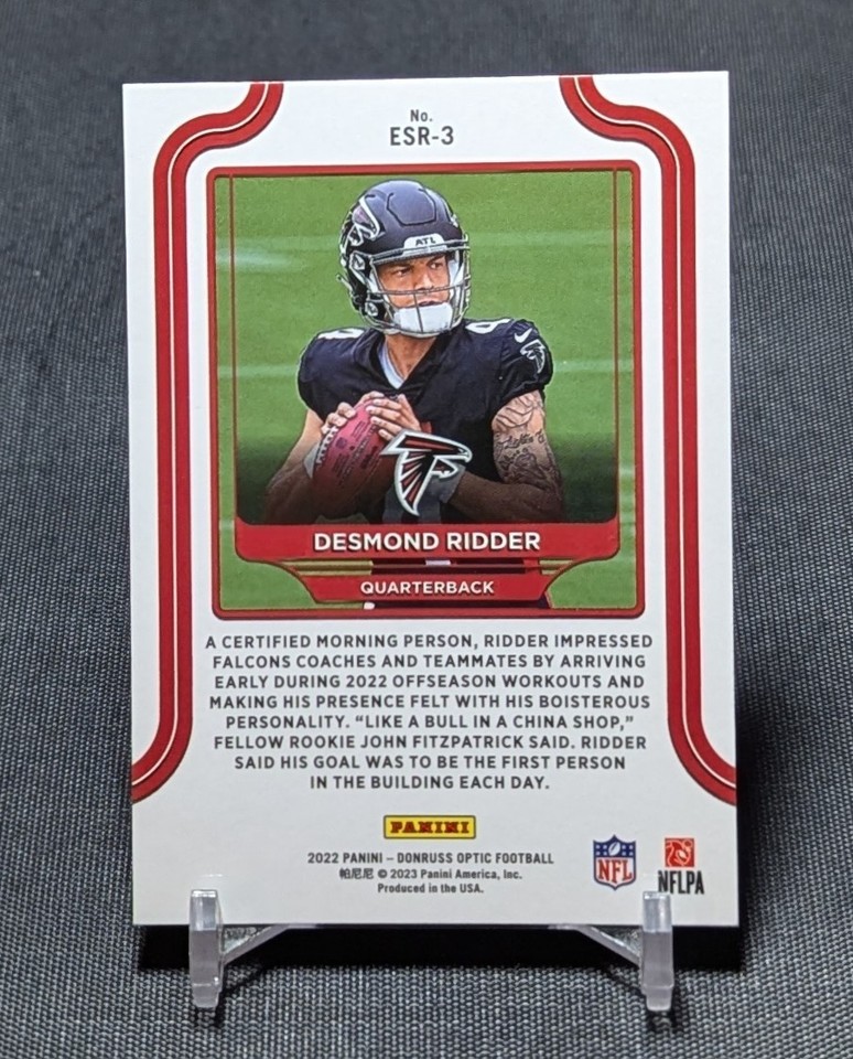 Desmond Ridder Elite Series Rookies RC 2022 Optic Card #ESR-3 Atlanta ...