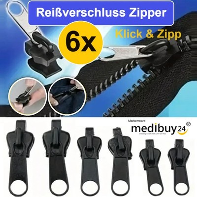 6x Reißverschluss Zipper Ersatz Anhänger Griff Schieber Verschluss Reparatur Set