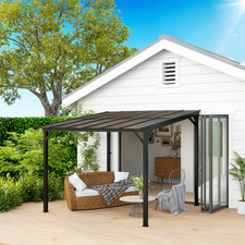 Pergola Kit Gazebo with UPF 50+ and Waterproof Polycarbonate Roof 3 x 3 m