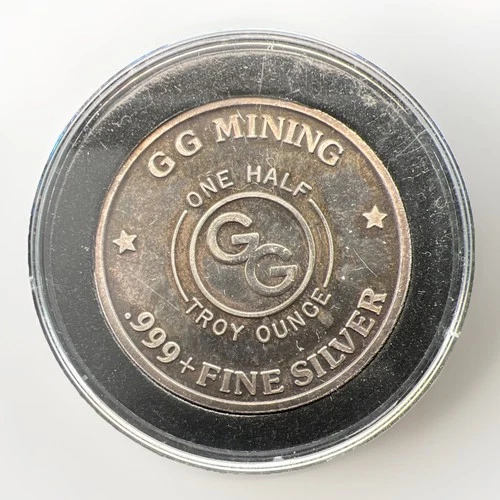 Vintage 70’s-80’s G.G. Mining 1/2oz Silver Eagle Bullion .999 Round in Capsule