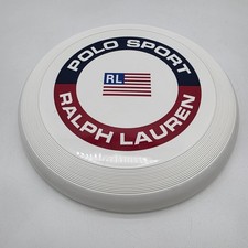 Vintage Polo Sport Ralph Lauren Promo Frisbee Flag White 90  s
