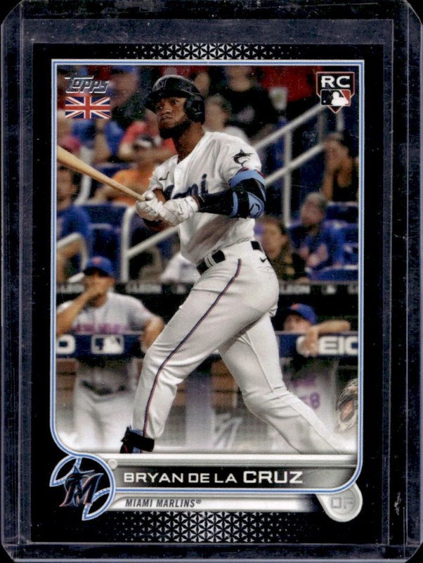 2022 Topps UK Edition Bryan de la Cruz RC Black Rookie #/125 Marlins