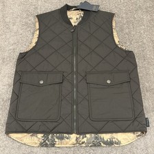 Pendleton Vest Mens Large Green NW Trees Reversible Quilted Outdoor NEW 195