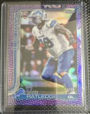 2025 Topps Chrome Tate Ratledge #141 Lions 03/75 Leather Purple