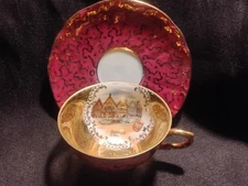 Vintage DuCo KUNST REHAU BAVARIA Demitasse Cup Saucer Set Frankfurt Germany Gold