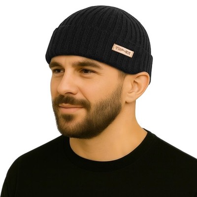 100% Merino Wool Fisherman Beanie Watch Cap Single-Layer 3 Styles Warm Winter...