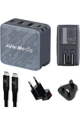 AverMedia Elite Go Capture Card for Streaming Portable Charger (Black/White)