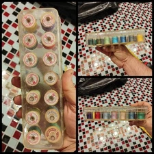 Vtg Sewing Storage Box J.P. COATS Star Thread Spools TIDEE MAID Clear Plastic