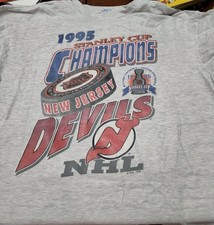 Vintage New Jersey Devils Stanley Cup Champions 1995 Shirt Size XL Rare 90s