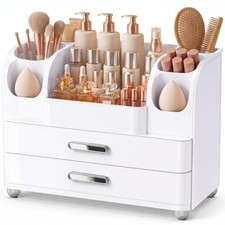 Large Makeup Organizer Countertop for Vanity Skincare Organizers ALL White