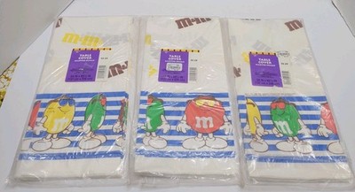 Lot Of 3: New NOS 1993 M&M s Paper Tablecloths Table Covers Allover Design Party