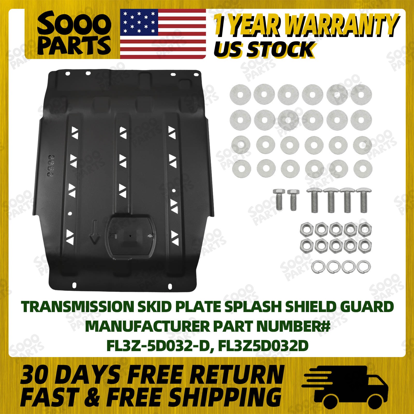Transmission Skid Plate Gearbox Splash Shield Guard For 2015-2022 Ford F-150