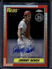 Johnny Bench 2025 Topps Update #U90C-34 1990 Chrome Auto Black Refractor /10