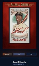 21 Topps Bunt DIGITAL Allen & Ginter Red Mini Signature ICONIC Jazz Chisholm Jr