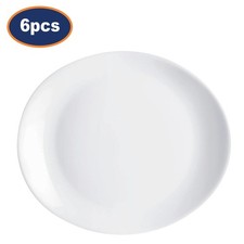 Luminarc Steak Plate Oval Opal White Dishwasher Safe Microwave Safe 30cm 6Pcs