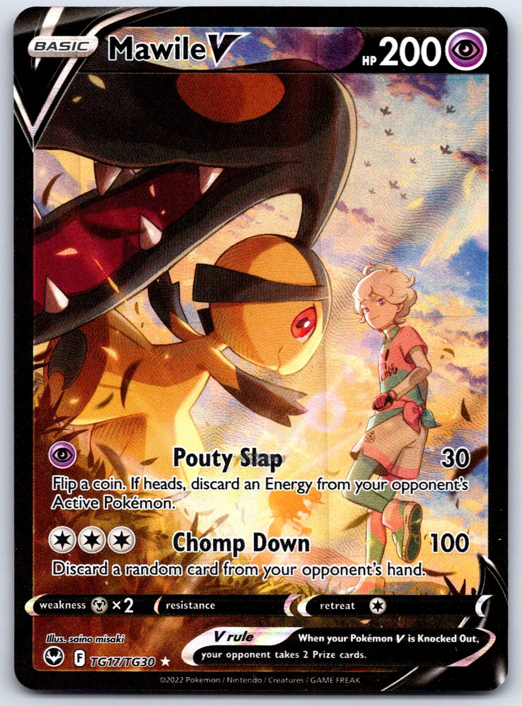 Mawile V Ultra Rare SWSH12: Silver Tempest Trainer Gallery Holo TG17/TG30 NM