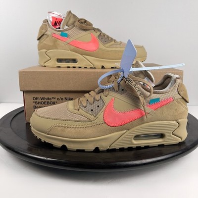Size Off White x Nike Air Max 90 Desert Ore AA7293-200 Mens