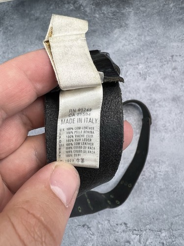 Diesel Leather Belt Embroidery Leather Logo Black Made In Italy Size 90cm - Picture 5 of 11