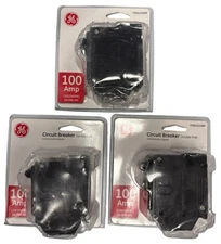 LOT OF 3-GE 100Amp Double Pole Circuit Breaker 120/240VAC THQL21100P