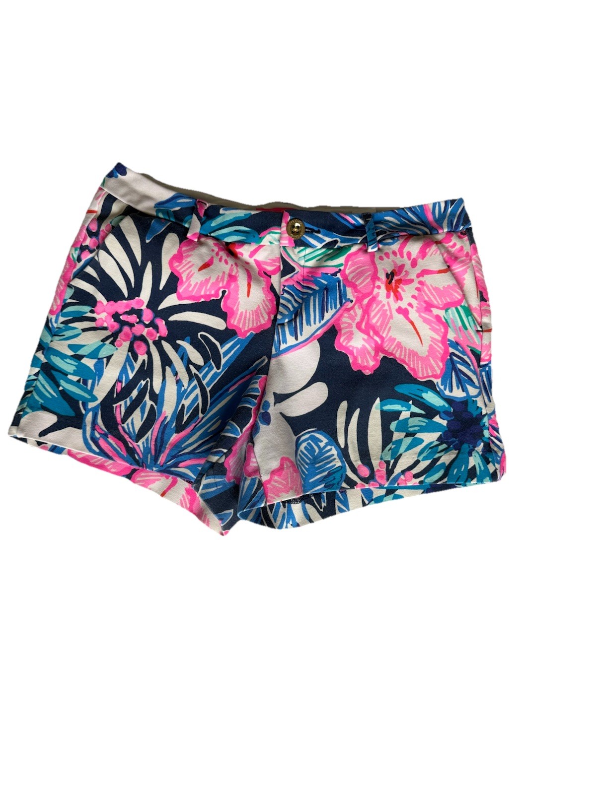 Lilly Pulitzer Callahan Knit Shorts High Tide Navy Sugar Mambo Tropical Beach 8