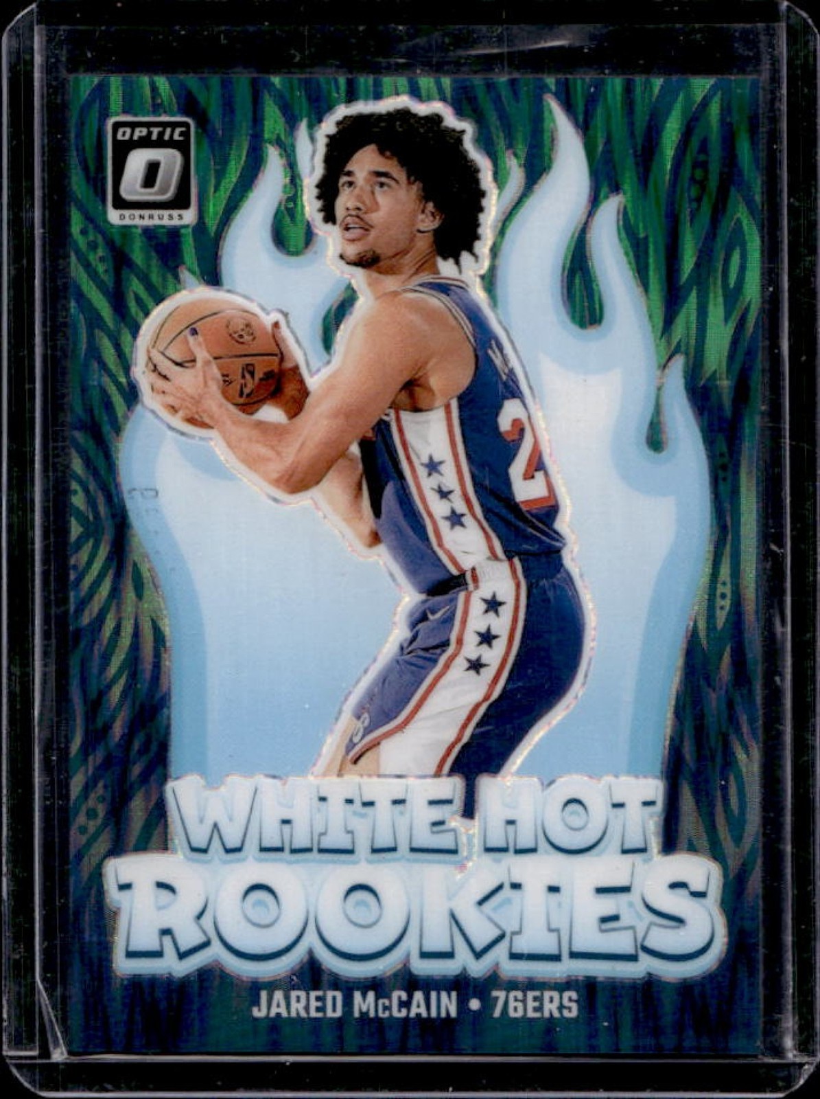2024-25 Panini Donruss Optic Jared McCain White Hot Rookies Green Shock RC #/149