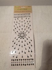Gems Black Clear Jewels Rhinestones Starburst Bling Crafter's Square Stickers
