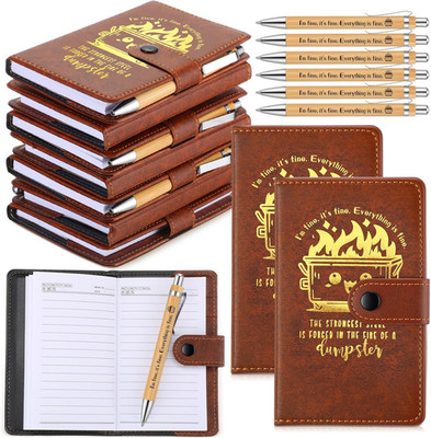10 Sets Leather Notebooks and Pens - Office Gifts for Professionals and Teams