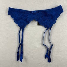NWT Fredericks of Hollywood Jessica Garter Belt Royal Blue Lace S M