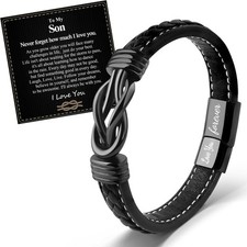 Gifts for Son Bracelet Gifts from Mom Dad To My Son Bracelet Forever Linked T...