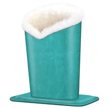 Plush Lined Eyeglasses Holder, PU Leather Glasses Stand Case Solid Green