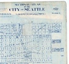 1900 SEATTLE Map BEACON HILL  - MT BAKER  (24x22) ORIGINAL WASHINGTON LARGE