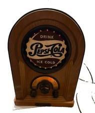 Vintage Rare Pepsi Cola AM/FM Radio Wooden Electric Excellent Collectors Series