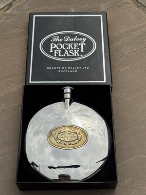 The Dalvey Pocket Flask Flachmann Edelstahl Boxed Grants of Dalvey Ltd '90