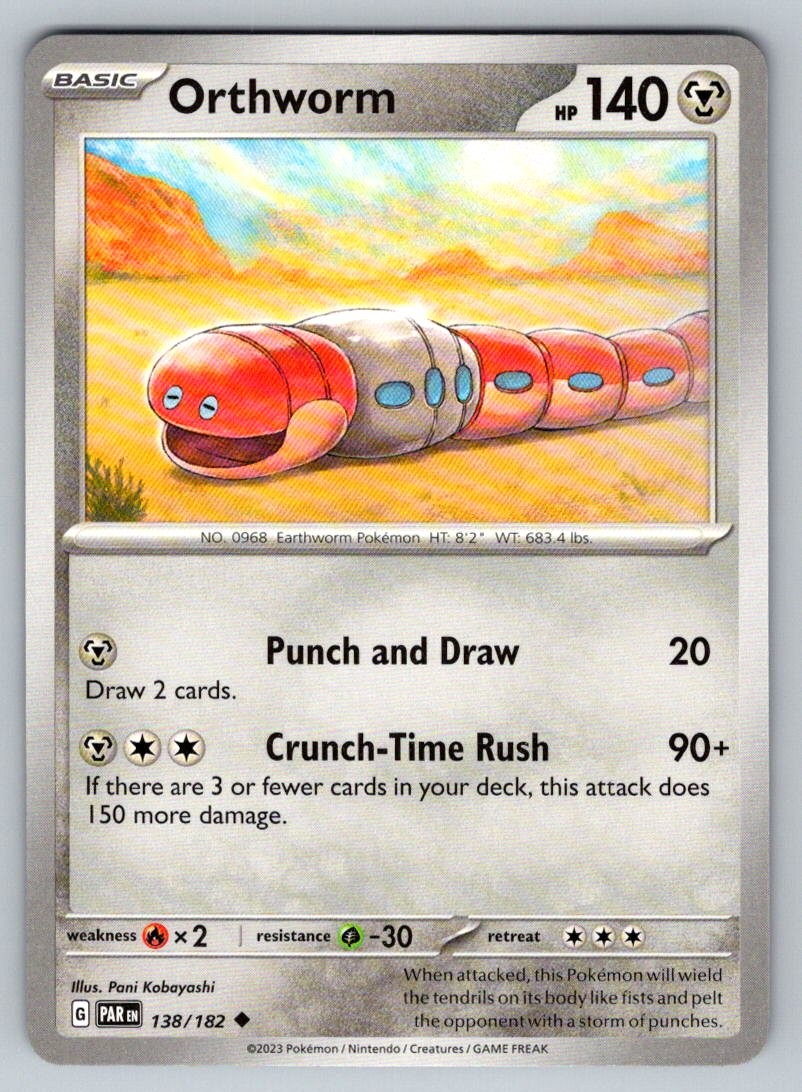 Orthworm 138/182 Uncommon Paradox Rift Pokemon Near Mint