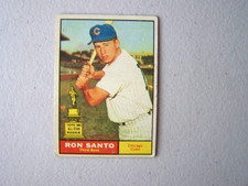 (017B) 1961 TOPPS #35 RON SANTO ALL STAR ROOKIE CARD,VERY NICE.. rookie card picture